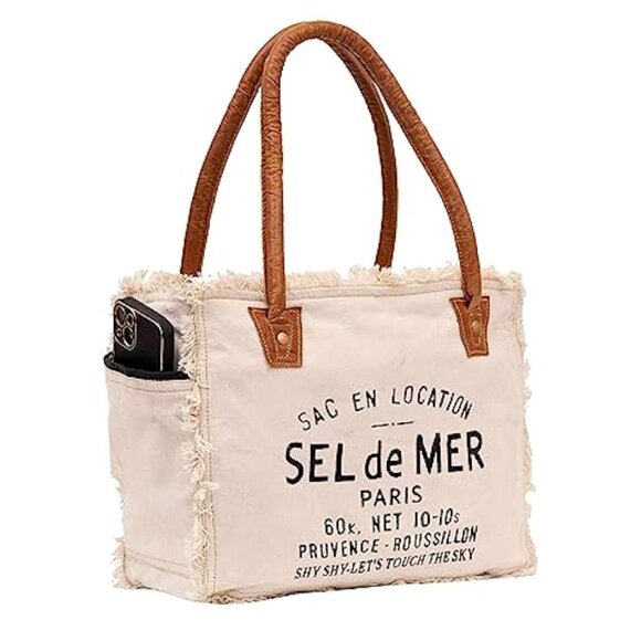 Shy Shy Bags Handbags - Canvas & Cowhide Tote Bag